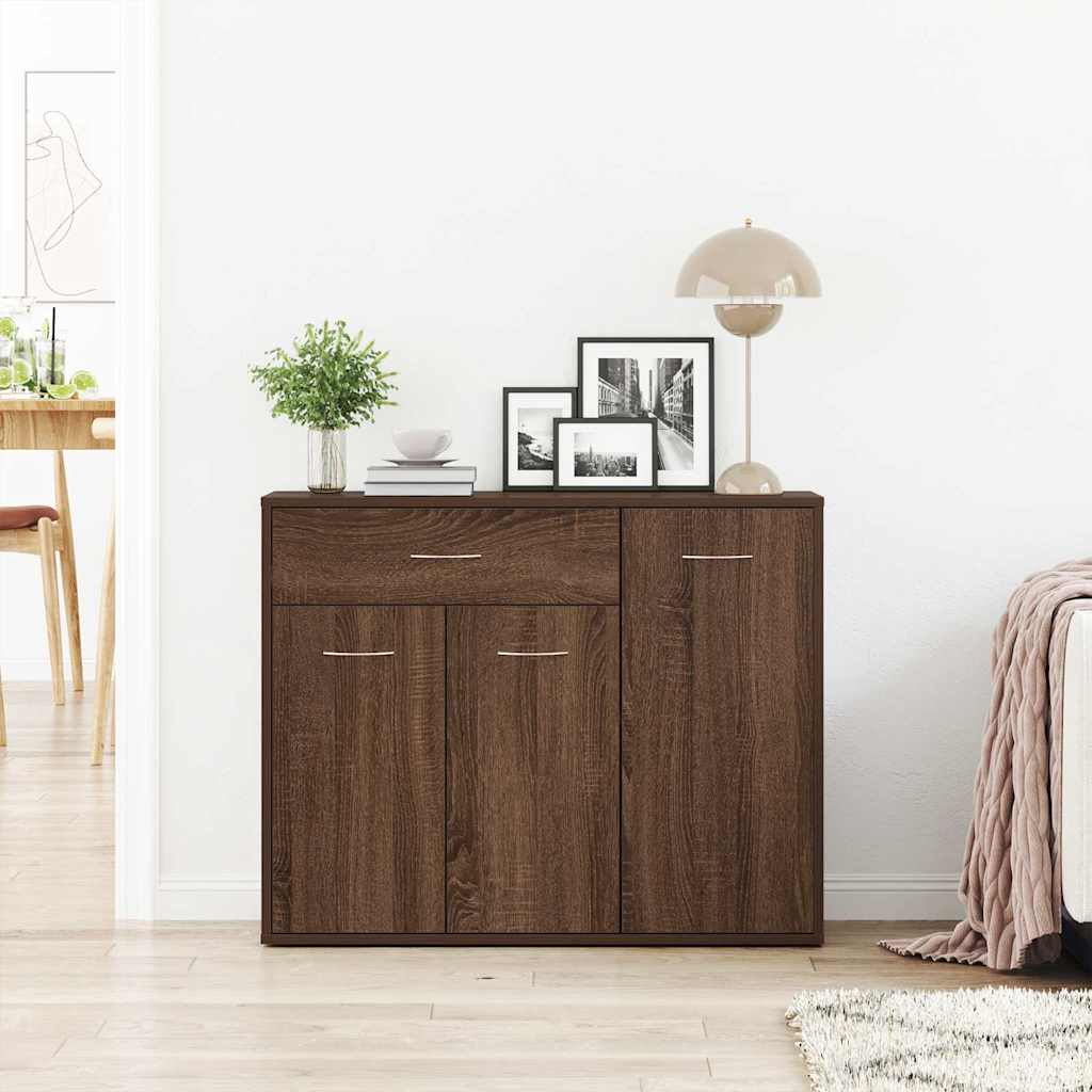 Sideboard Braun Eichen-Optik 88x30x70 cm Holzwerkstoff